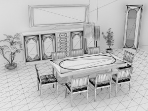 Dining Room Model 3D