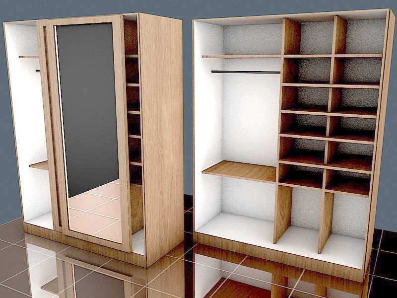 Wardrobe 3D Model .c4d .max .obj .3ds .fbx .stl .blend 