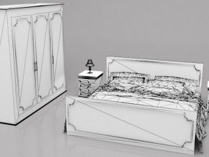Bedroom Set 4K Modello 3D