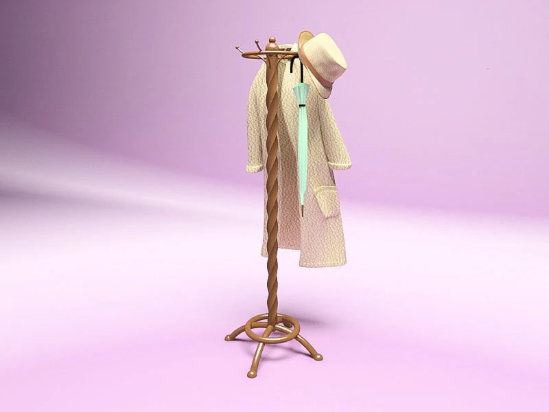 Clothes Hanger 3D Model .c4d .max .obj .3ds .fbx .stl .blend 
