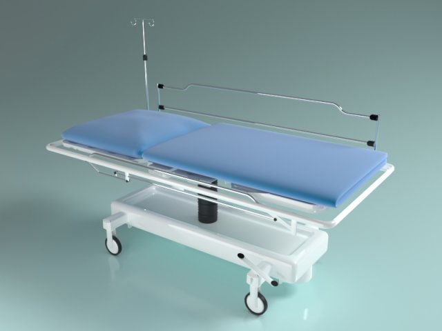 Emergency Service Stretcher 3D Model .c4d .max .obj .3ds .fbx .stl .blend 