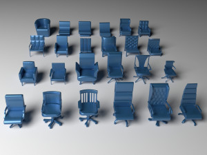 Armchair Pack - 24 Pieces 3Dモデル
