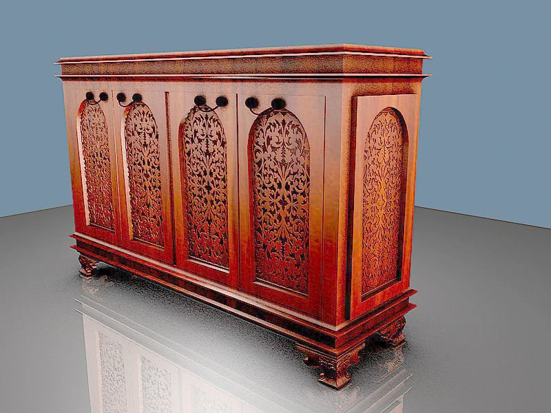 Carved Console 3D Model .c4d .max .obj .3ds .fbx .stl .blend 