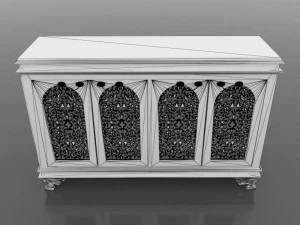Carved Console 3D Model