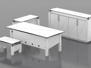 Office Set 3D Model