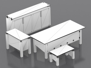 Office Set Modelo 3D