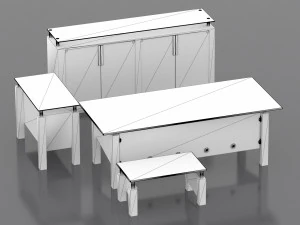 Office Set 3D Model