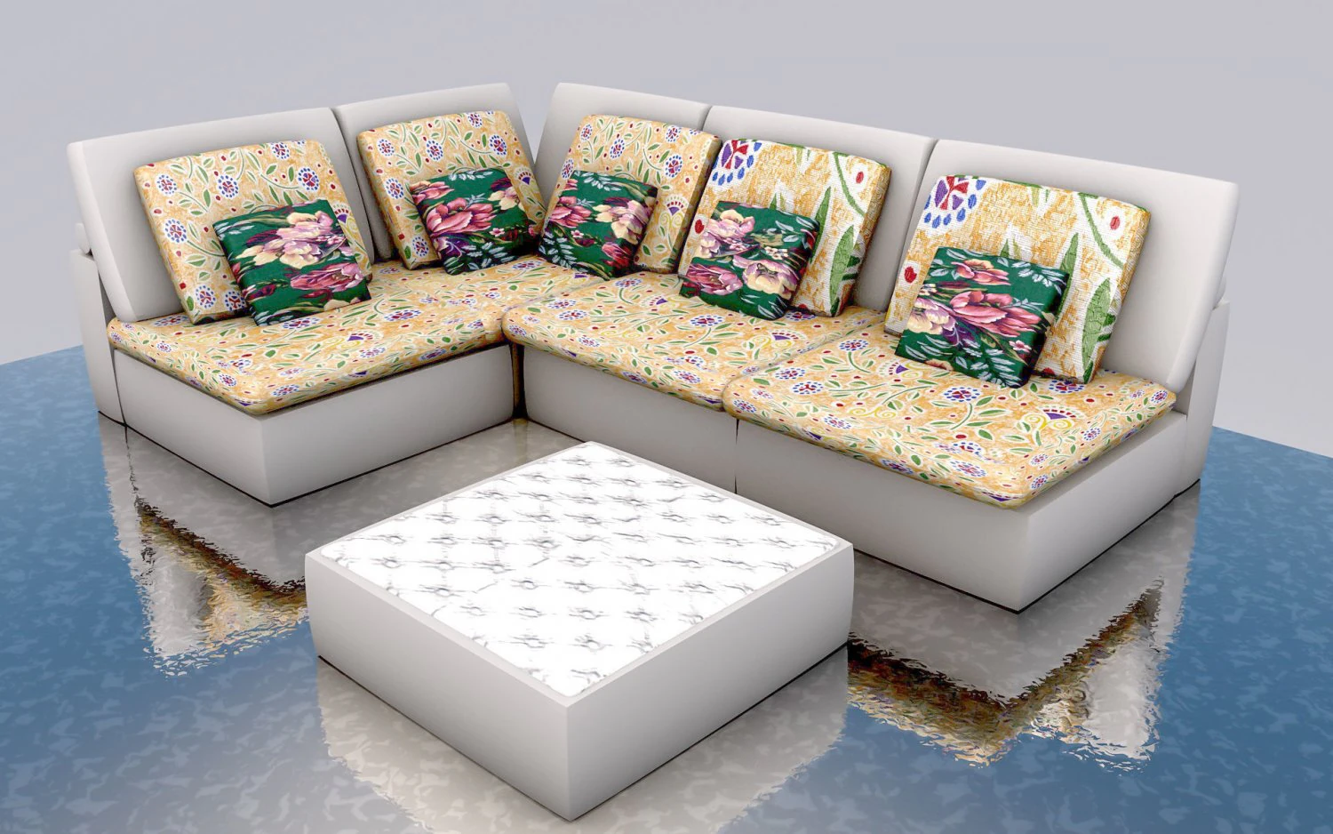 Corner Sofa 3D Model .c4d .max .obj .3ds .fbx .stl .blend 