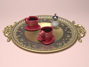 Coffee Service Tray Modelo 3D