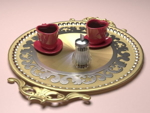 Coffee Service Tray Modelo 3D