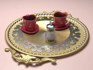 Coffee Service Tray 3D Model