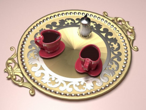 Coffee Service Tray Modelo 3D
