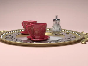 Coffee Service Tray 3D Model