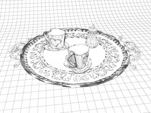 Coffee Service Tray 3D Model