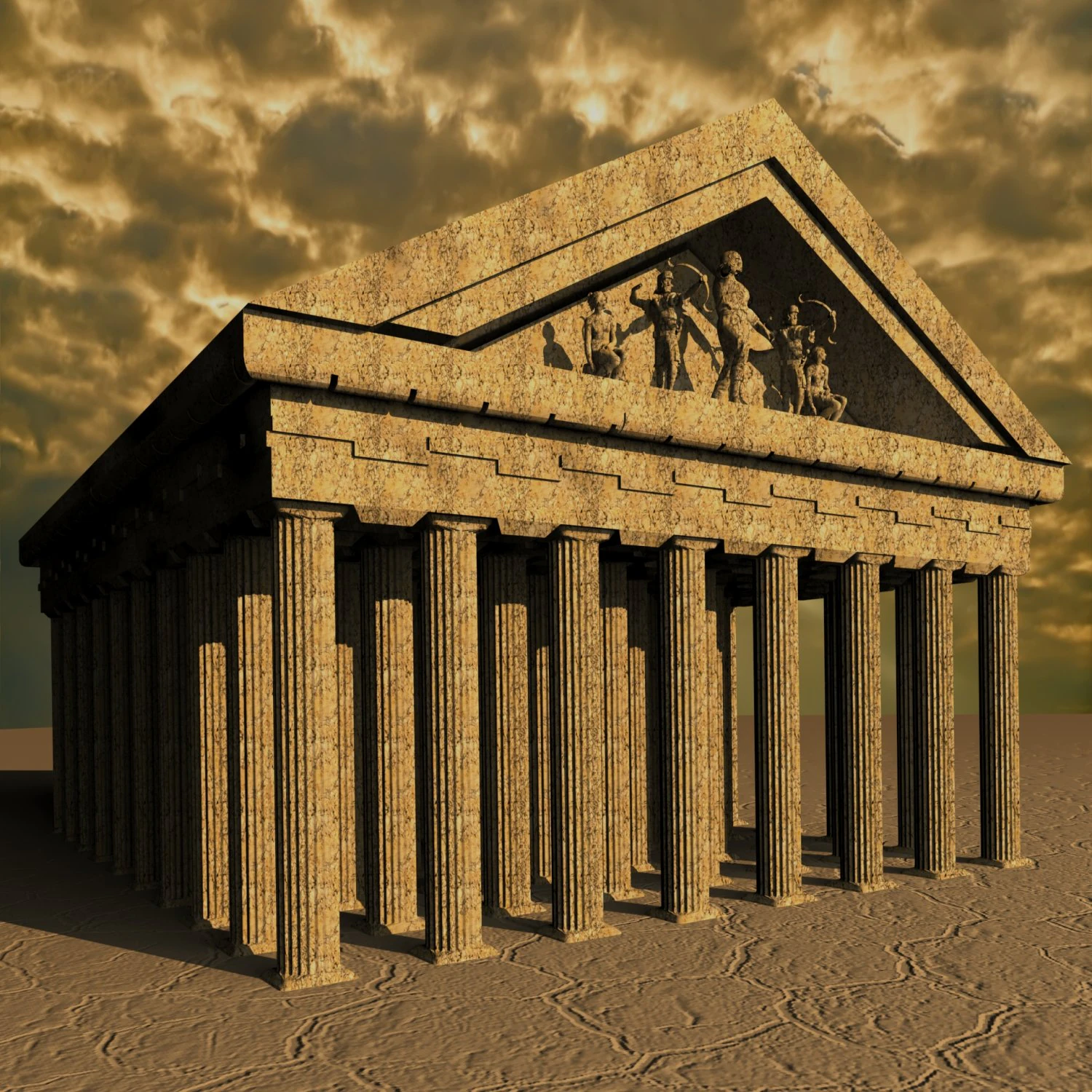 Ancient Structure 3D Model .c4d .max .obj .3ds .fbx .stl .blend 