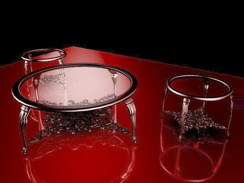 Coffee Table Set 3D Model .c4d .max .obj .3ds .fbx .stl .blend 