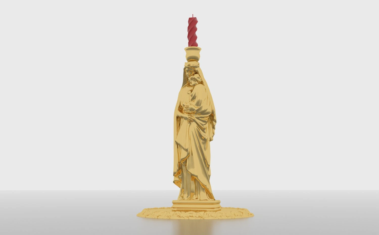 Candlestick Madonna 3D Model .c4d .max .obj .3ds .fbx .stl .blend 