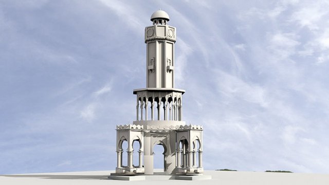 Izmir Clock Tower Modelo 3D .c4d .max .obj .3ds .fbx .stl .blend 