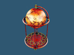 World Bar Cart 3D Model