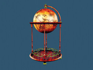 World Bar Cart 3D Model