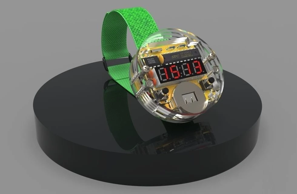 Led Wristwatch 3D Model .c4d .max .obj .3ds .fbx .stl .blend 