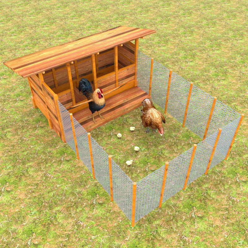 Chicken Coop 3D Model .c4d .max .obj .3ds .fbx .stl .blend