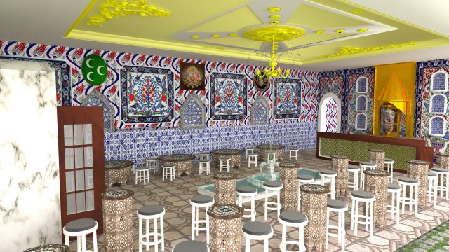 Ottoman Restaurant 4K 3D Model .c4d .max .obj .3ds .fbx .stl .blend 