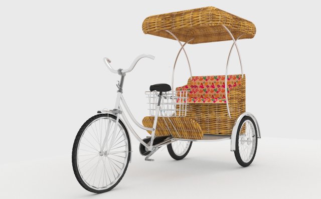 Bike Rickshaw 4 3D Model .c4d .max .obj .3ds .fbx .stl .blend 