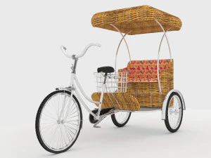 自行车人力车 4 3D 模型