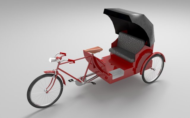Bike Rickshaw 3 3D Model .c4d .max .obj .3ds .fbx .stl .blend