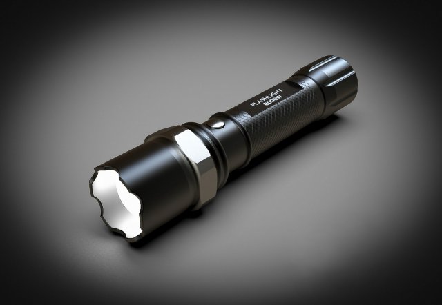 Tactical Flashlight 3D 模型 .c4d .max .obj .3ds .fbx .stl .blend 