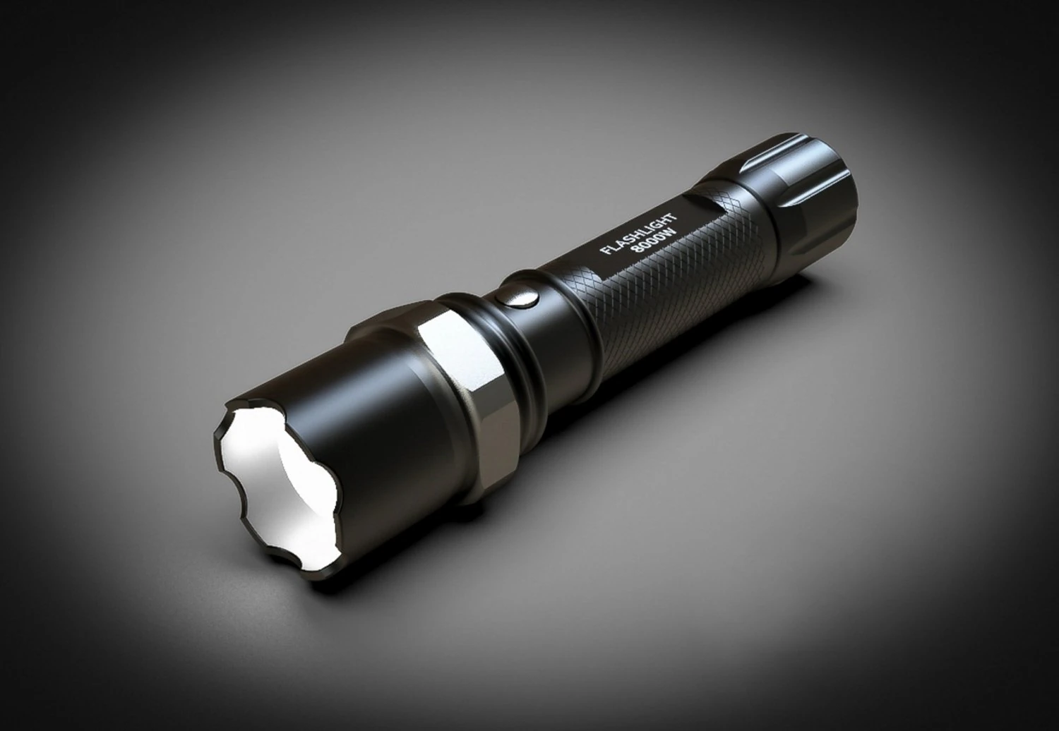 Tactical Flashlight 3D Model .c4d .max .obj .3ds .fbx .stl .blend