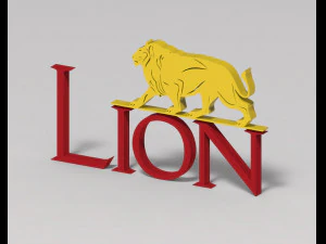 Lion Logo 3D Model
