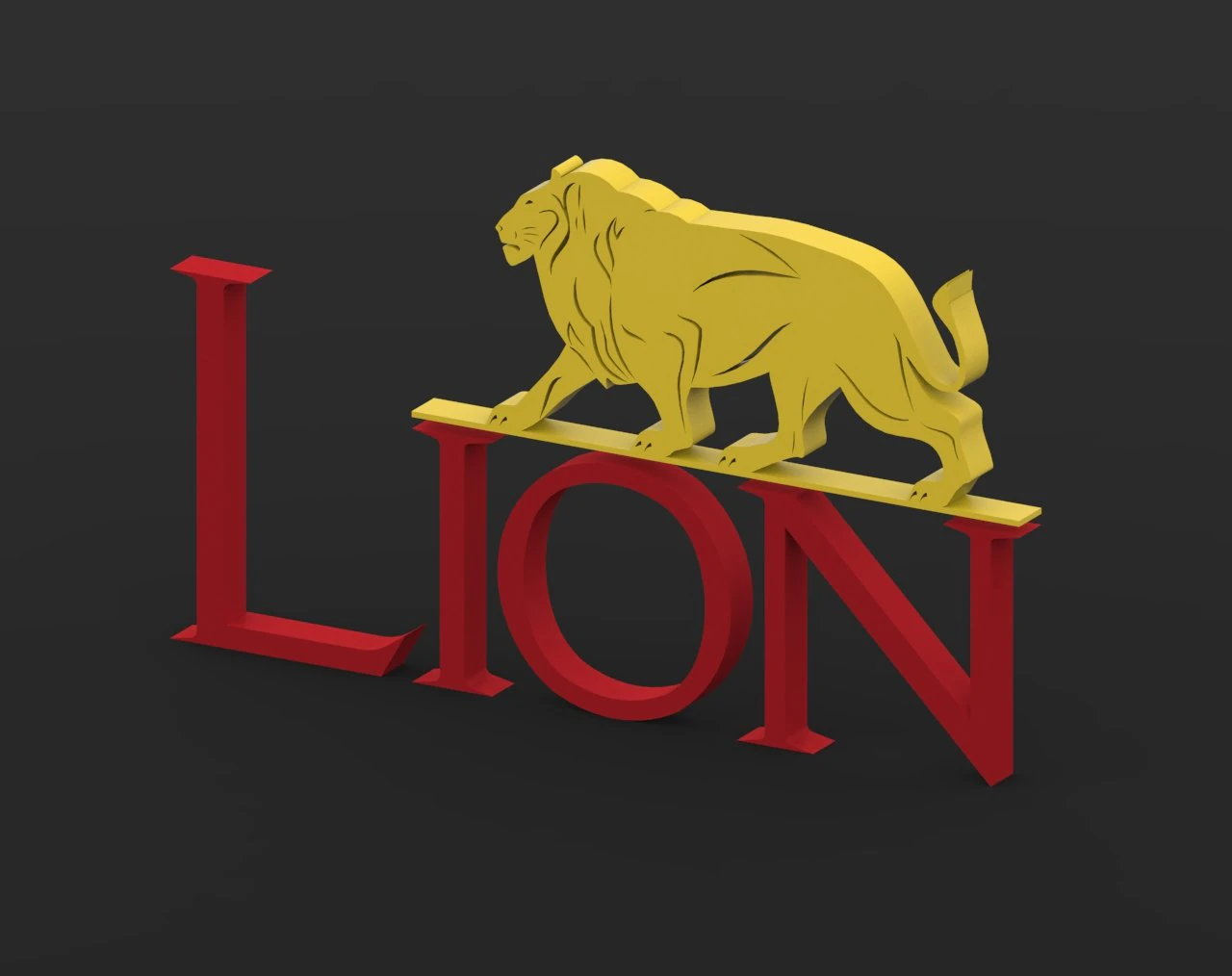 Lion Logo 3D Model .c4d .max .obj .3ds .fbx .stl .blend 