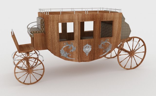 Western Wagon 4 3D Model .c4d .max .obj .3ds .fbx .stl .blend 