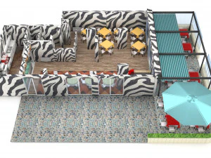 Zebra Restaurant 3D Model