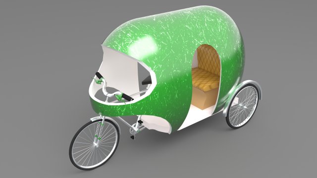 Modern Rickshaw Model 3D .c4d .max .obj .3ds .fbx .stl .blend 