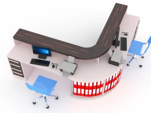 Balc&atilde;o de informa&ccedil;&otilde;es Modelo 3D