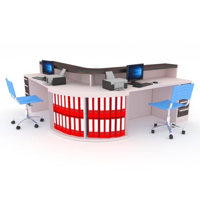 Information Desk 3D Model .c4d .max .obj .3ds .fbx .stl .blend 