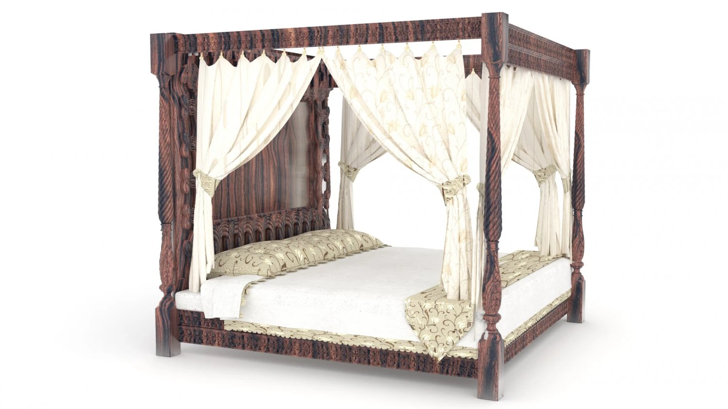 Bed of the Noble 3D Model .c4d .max .obj .3ds .fbx .stl .blend