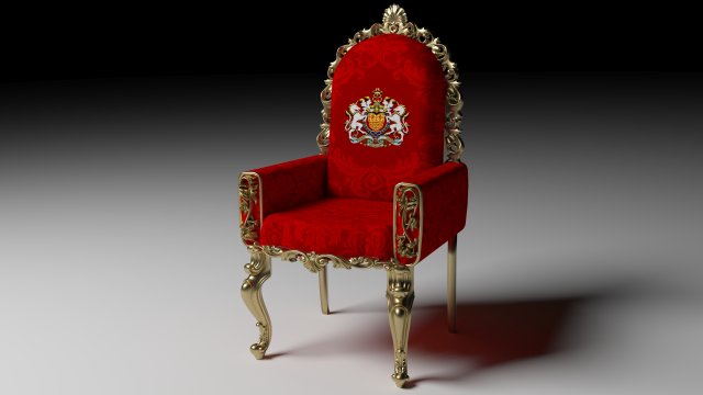 King Throne 6 - 4K 3Dモデル .c4d .max .obj .3ds .fbx .stl .blend 