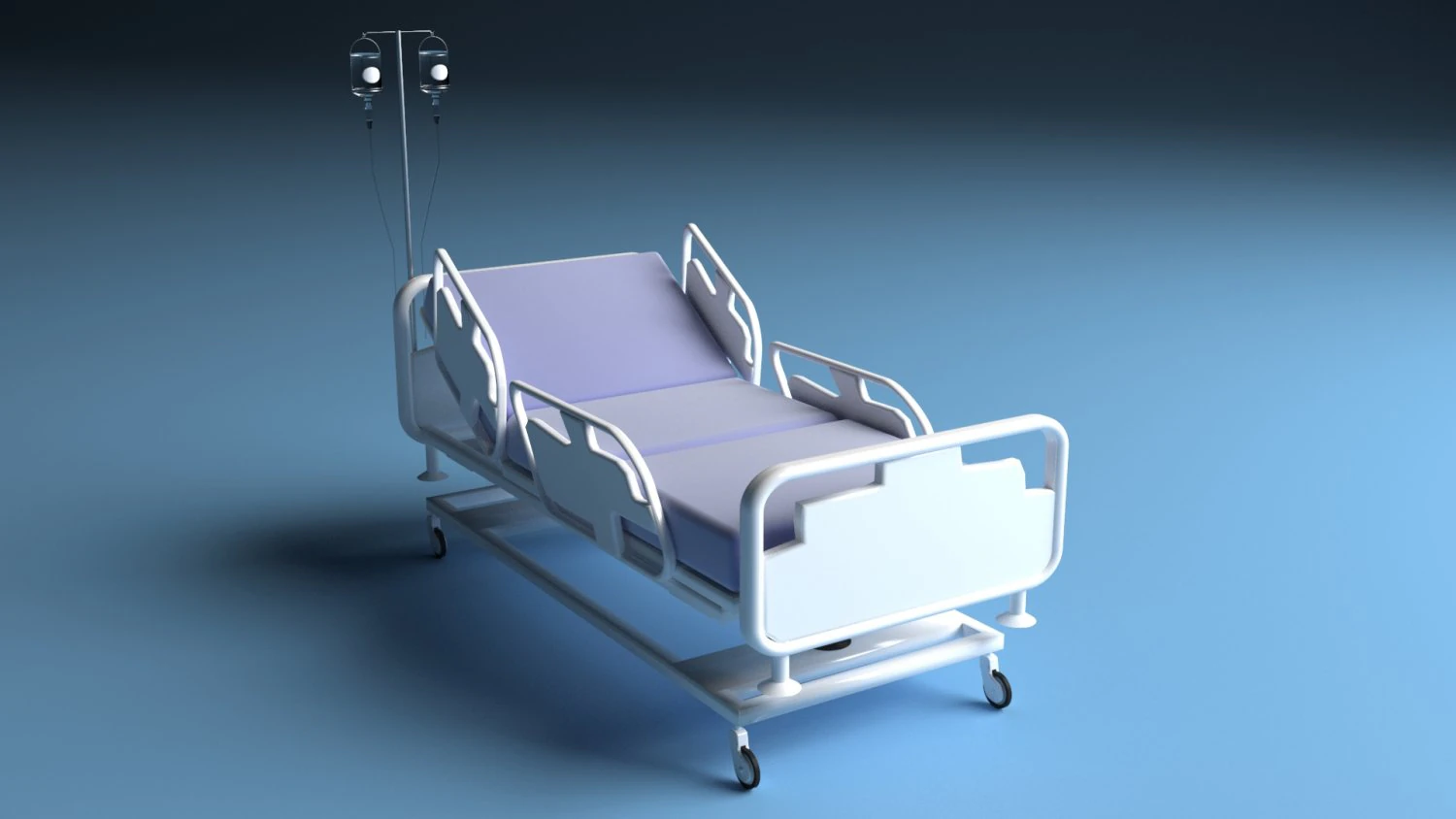 Cama de cuidados intensivos 2 Modelo 3D .c4d .max .obj .3ds .fbx .stl .blend 
