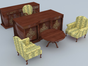 Classic Office Set 3D Model