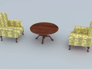 Classic Office Set 3D Model