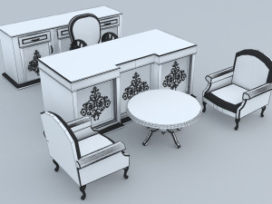 Classic Office Set Modello 3D