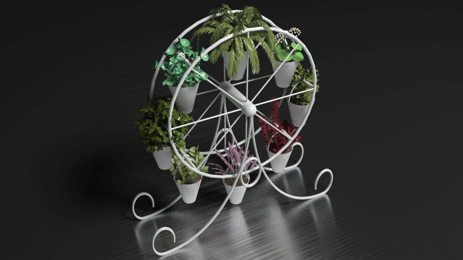 Decorative Flower Stand 3D Model .c4d .max .obj .3ds .fbx .stl .blend 