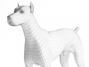 Doberman Dog Modello 3D