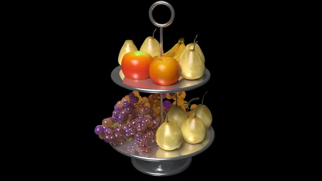 Fruit Basket 3D 模型 .c4d .max .obj .3ds .fbx .stl .blend 