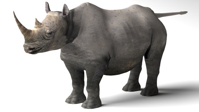 Rhino Modelo 3D .c4d .max .obj .3ds .fbx .stl .blend 