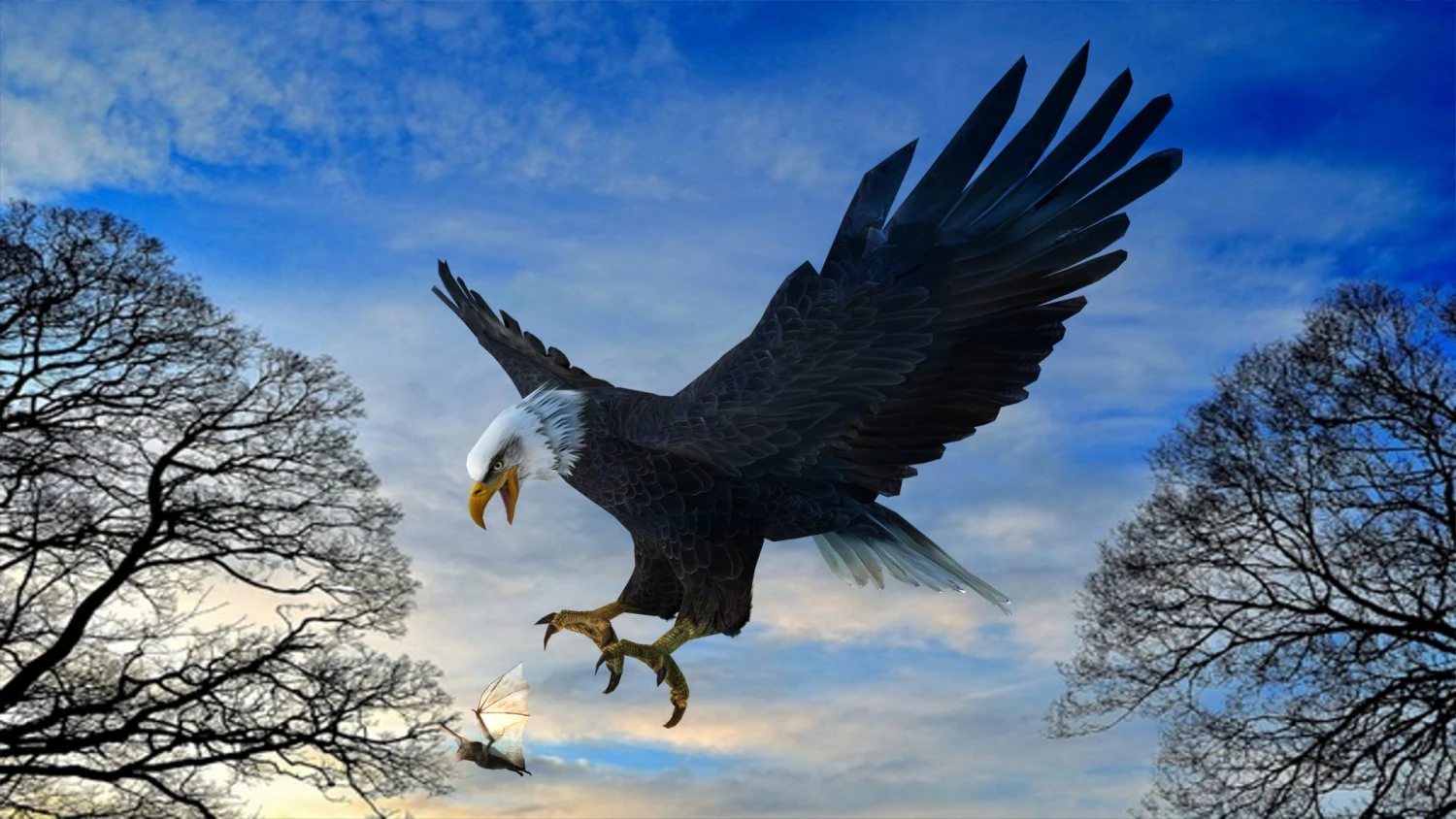 Eagle Attack 3D Model .c4d .max .obj .3ds .fbx .stl .blend 